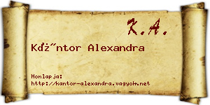 Kántor Alexandra névjegykártya